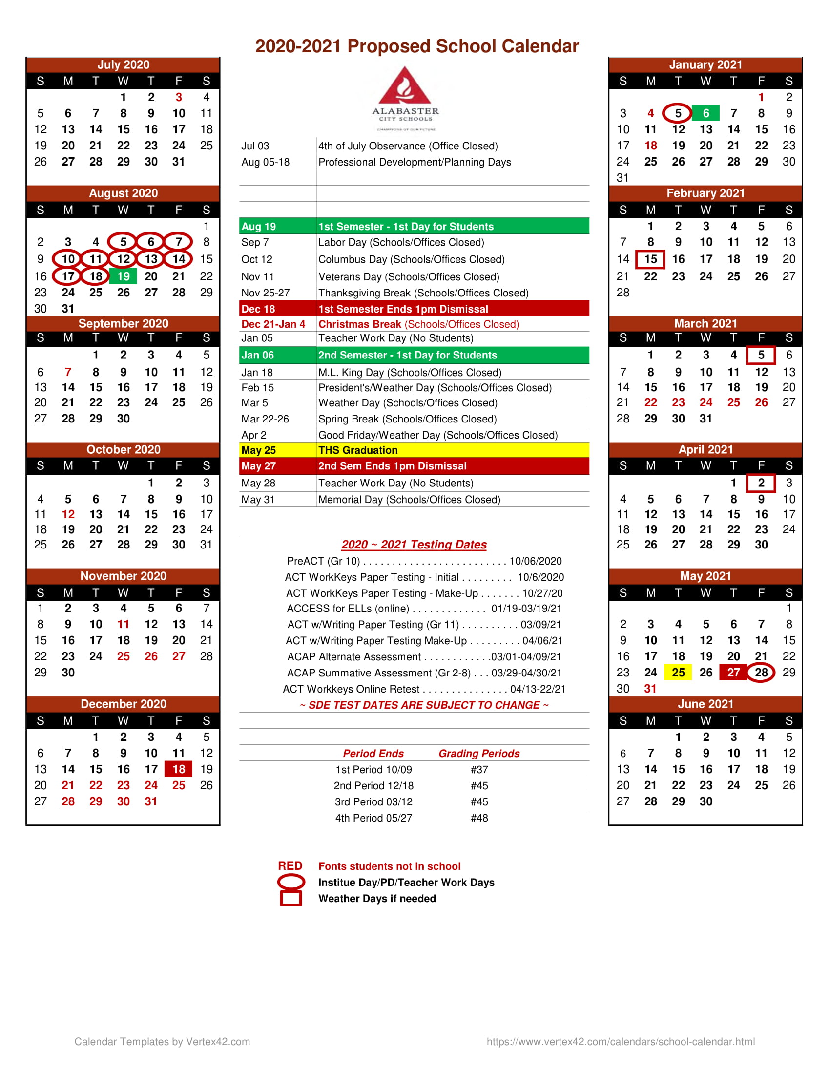 Alabaster City School Terms Archives US School Calendar